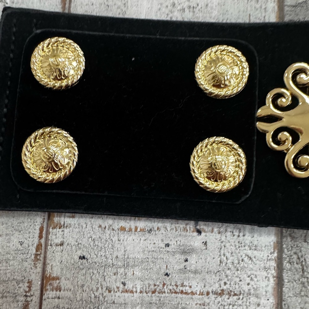 Elegant Black and Gold Stretchy Women's Belt - Picture 3 of 7
